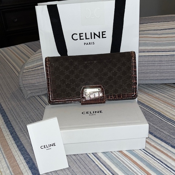LOW START AUTHENTIC Celine 4 piece Bundle Macadam Suede long wallet Vintage - Picture 17 of 17